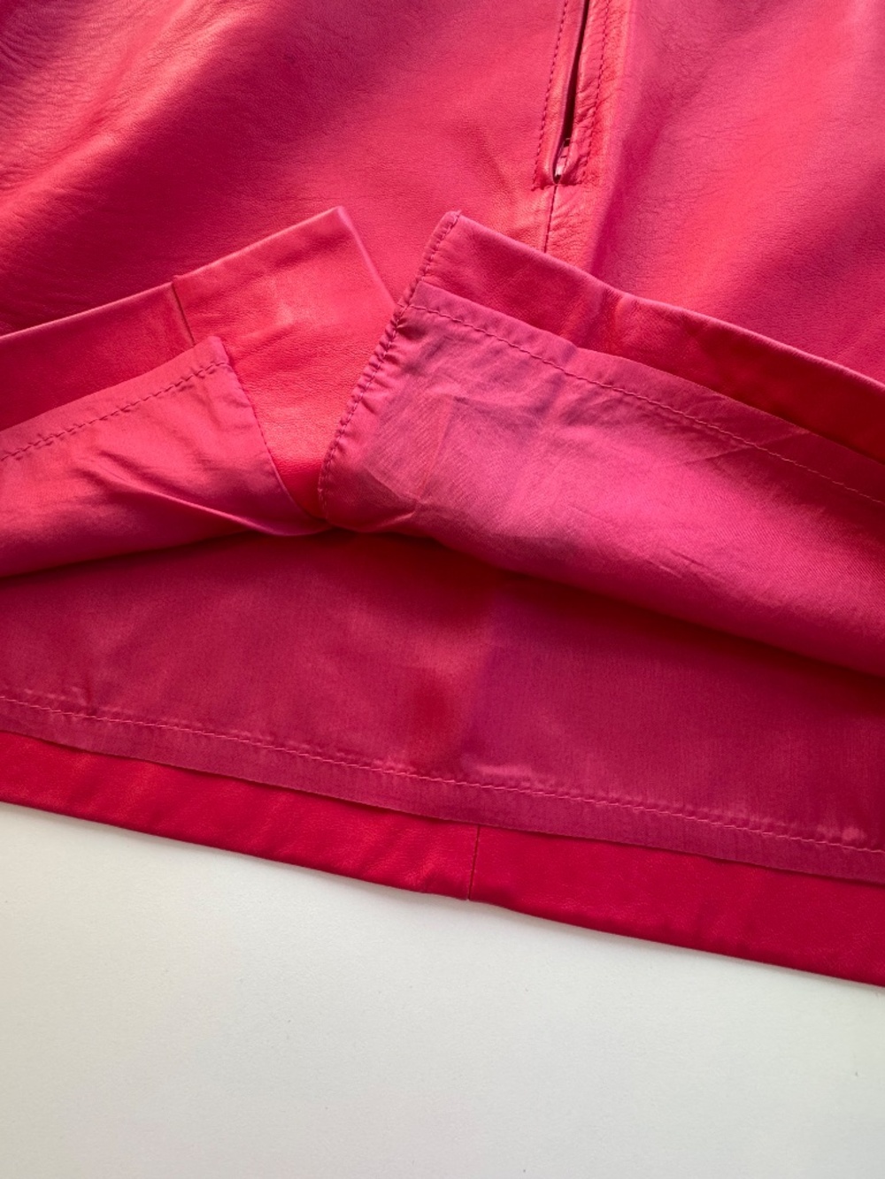 Vintage Neto Hot Pink Leather Pleated Mini Skirt - Picture 7 of 8